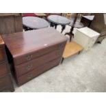 TWO BEDROOM CHESTS AND A 1970'S COFFEE TABLE