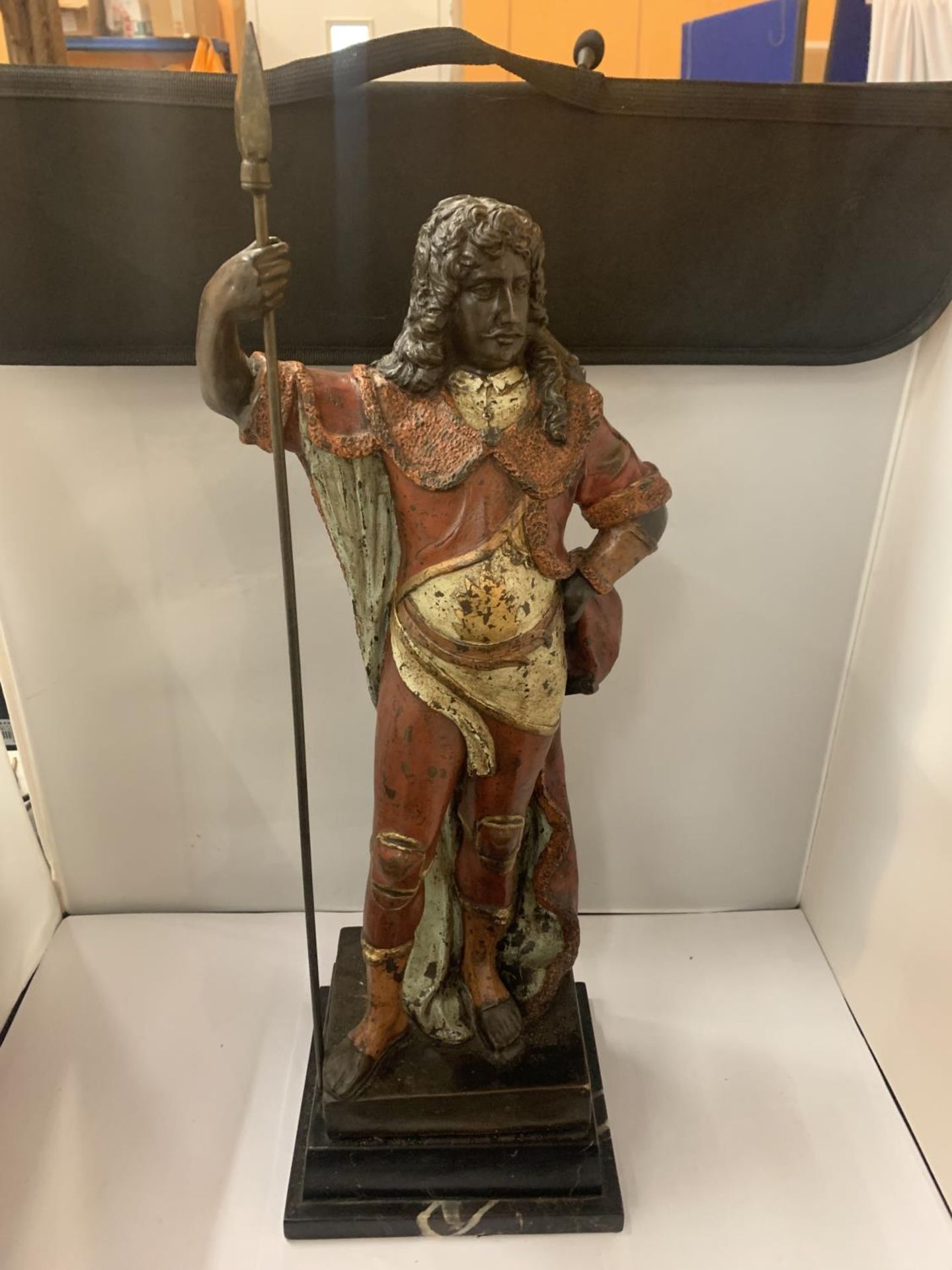 A COLD PAINTED BRONZE FIGURE OF LOUIS XIV