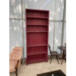 TALL PAINTED OPEN DISPLAY SHELVES, 40" WIDE