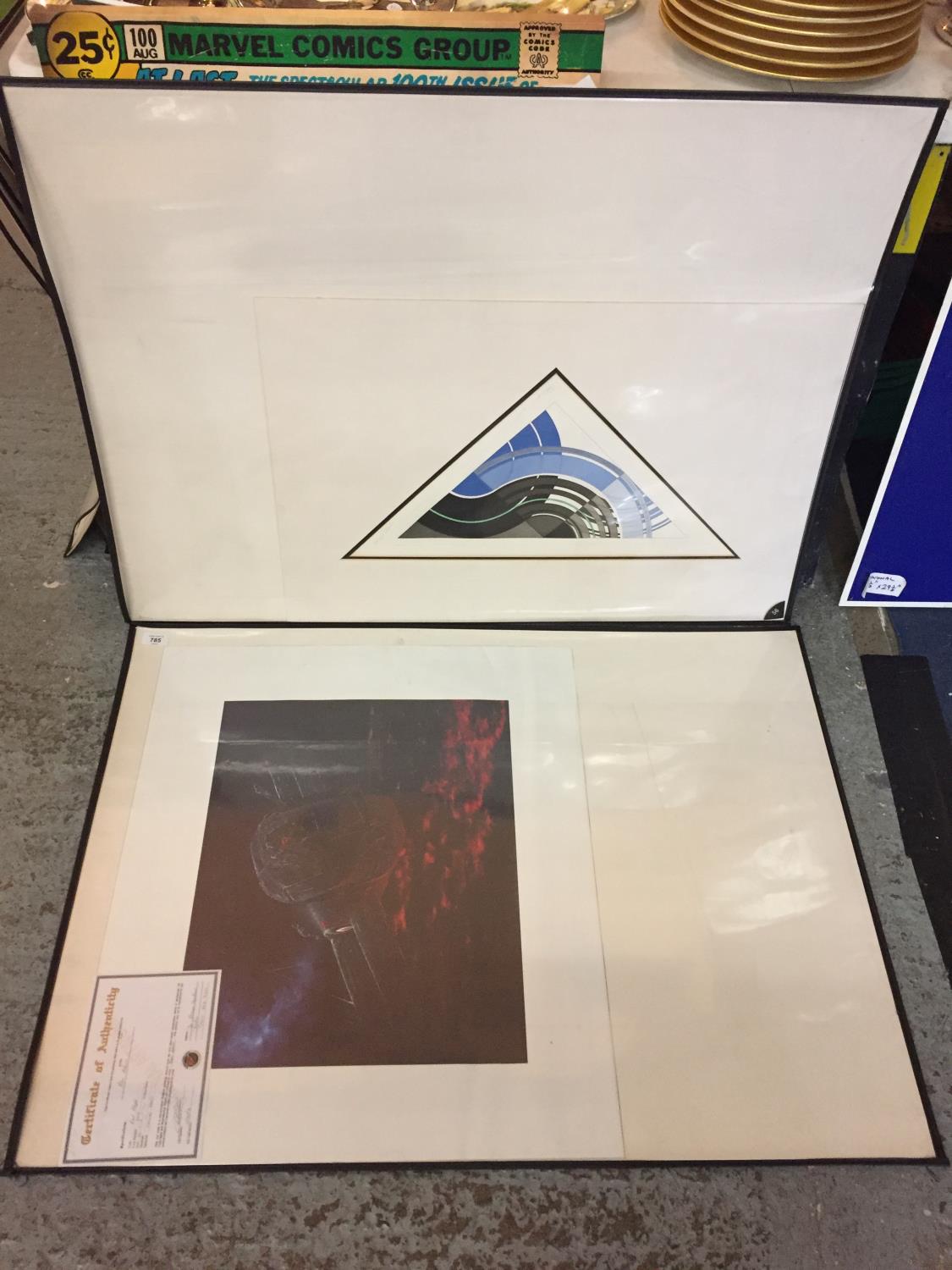 TWO LARGE MOUNTED PRINTS TO INCLUDE LAST FLIGHT BY ALAN ADAMS WITH CERTIFICATE OF AUTHENTICITY