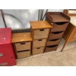 THREE MODERN WICKER CHESTS OF DRAWERS