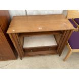 A RETRO TEAK CABINET WITH TWO TAMBOUR SLIDING DOORS, 35" WIDE