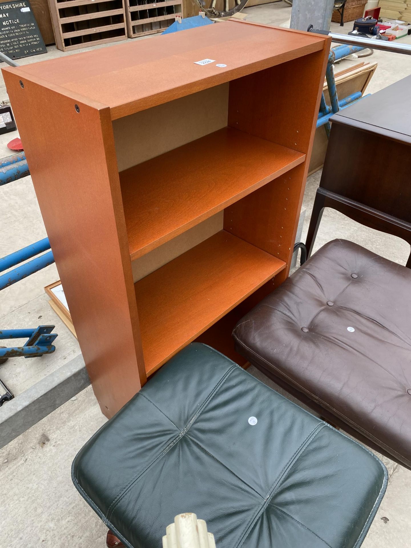 TWO MODERN STOOLS, AN OPEN BOOKCASE AND A CLOTHES RAIL - Image 4 of 4