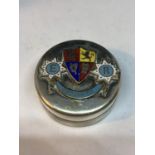 A SILVER PLATED PILL BOX TO COMMEMORATE THE CORONATION OF EDWARD VII