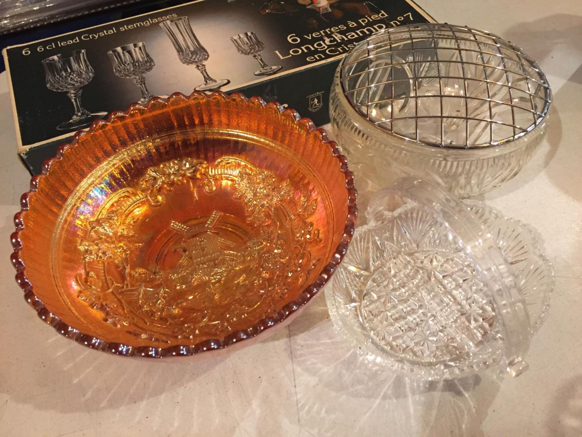 GLASSWARE TO INCLUDE SIX LEAD CRYSTAL STEM GLASSES A ROSE BOWL ETC - Image 2 of 4