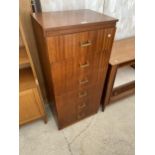A RETRO TEAK REMPLOY CHEST OF SIX DRAWERS, 21.5" WIDE