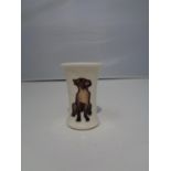 A MOORCROFT CHOCOLATE LABRADOR VASE 2 INCHES TALL