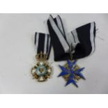 A GERMAN POUR LE MERITE MEDAL AND ANOTHER MEDAL (2)
