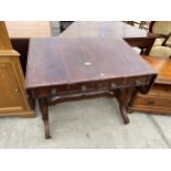 A 19TH CENTURY ROSEWOOD AND CROSSBANDED SOFA TABLE A/F