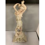 A VINTAGE STYLE CLOCK ORNAMENT WITH AN ART DECO LADY H : APPROX 52 CM