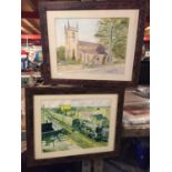 TWO FRAMED PRINTS TO INCLUDE THE INTEERCITY AND PARISH CHURCH BRIMMINGTON