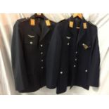 TWO POSSIBLY GERMAN JACKETS FOR FLYING OFFICERS SIZES 47 AND 17