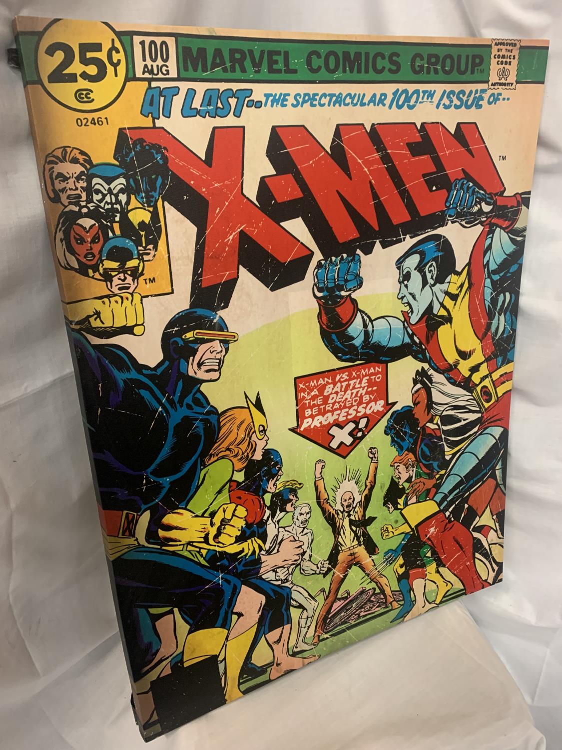 A LARGE XMEN COMIC STYLE CANVAS - Image 3 of 6