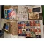 A LARGE QUANTITY OF EPHEMERA TO INCLUDE A DENNIS LAW TESTOMNIAL PROGRAMME, VINTAGE CIGARETTE