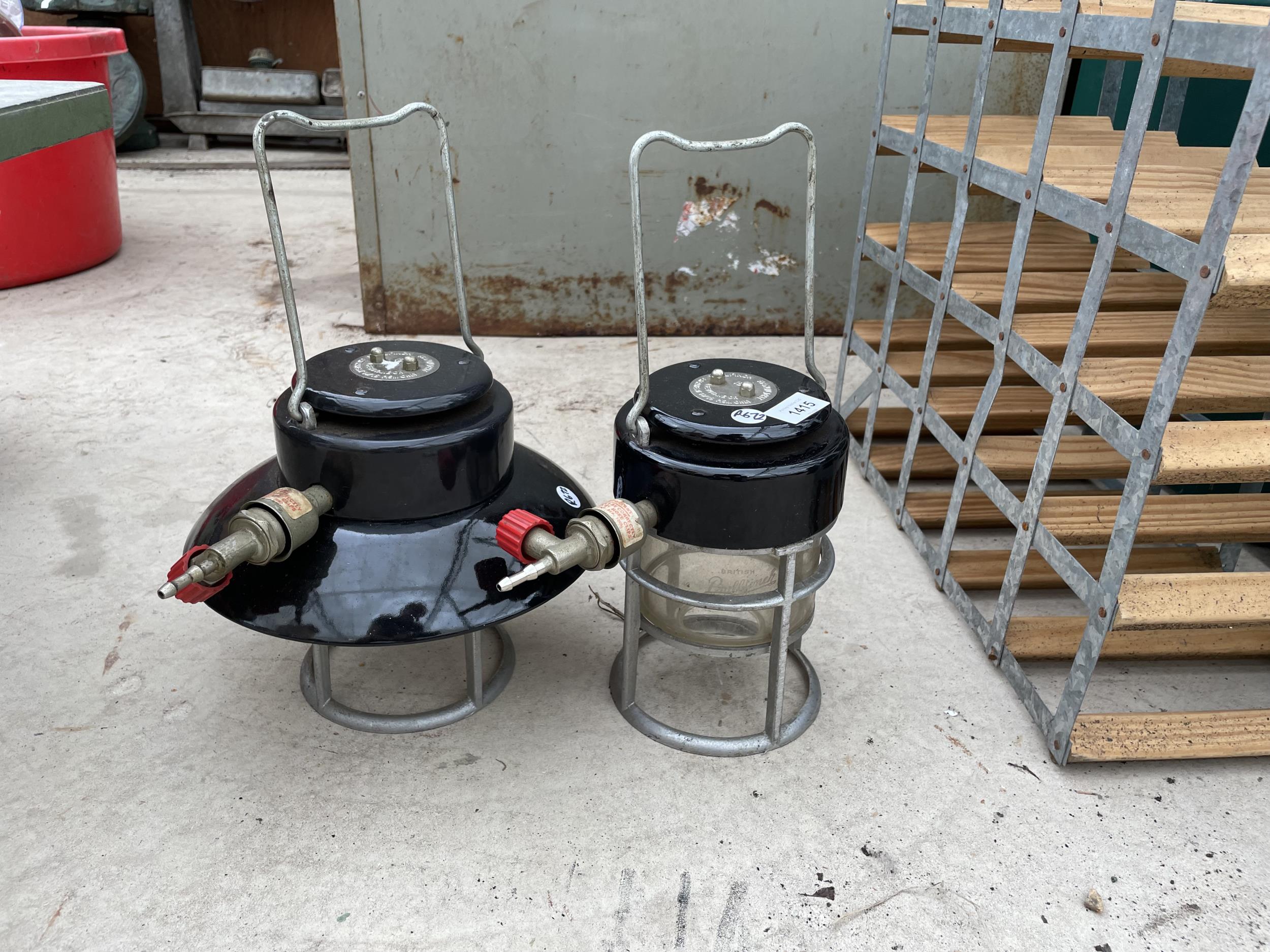 TWO VINTAGE BULLFINCH GAS LIGHTS