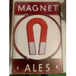 A MAGNET ALES METAL SIGN