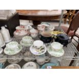AN ASSORTMENT OF CERAMIC WARE TO INCLUDE CUP AND SAUCERS ETC