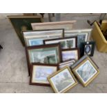 AN ASSORTMENT OF FRAMED PRINTS AND PICTURES