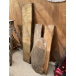 AN ASSORTMENT OF VARIOUS SHAPE AND SIZE PIECES OF ROUGH SAWN TIMBER