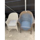 TWO LLOYD LOOM BEDROOM CHAIRS