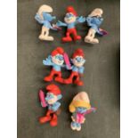 SEVEN VARIOUS COLLECTABLE SMURF FIGURES