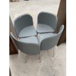 FOUR MODERN TRIANGULAR SHAPED KITCHEN CHAIRS