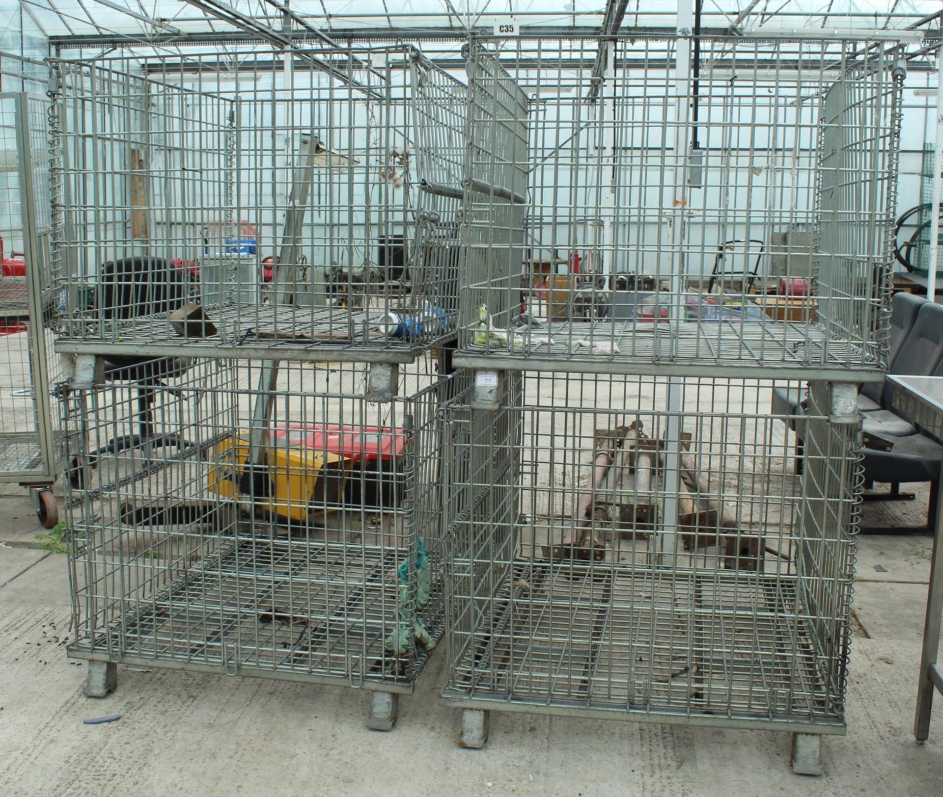 4 METAL CRATES NO VAT