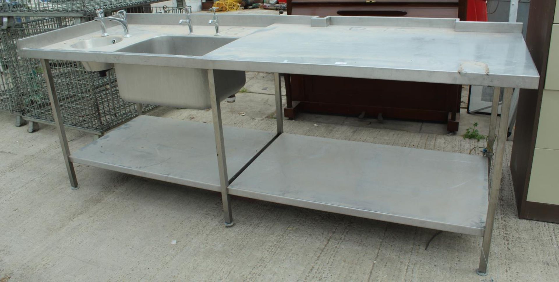LARGE STAINLESS STEEL SINK UNIT NO VAT