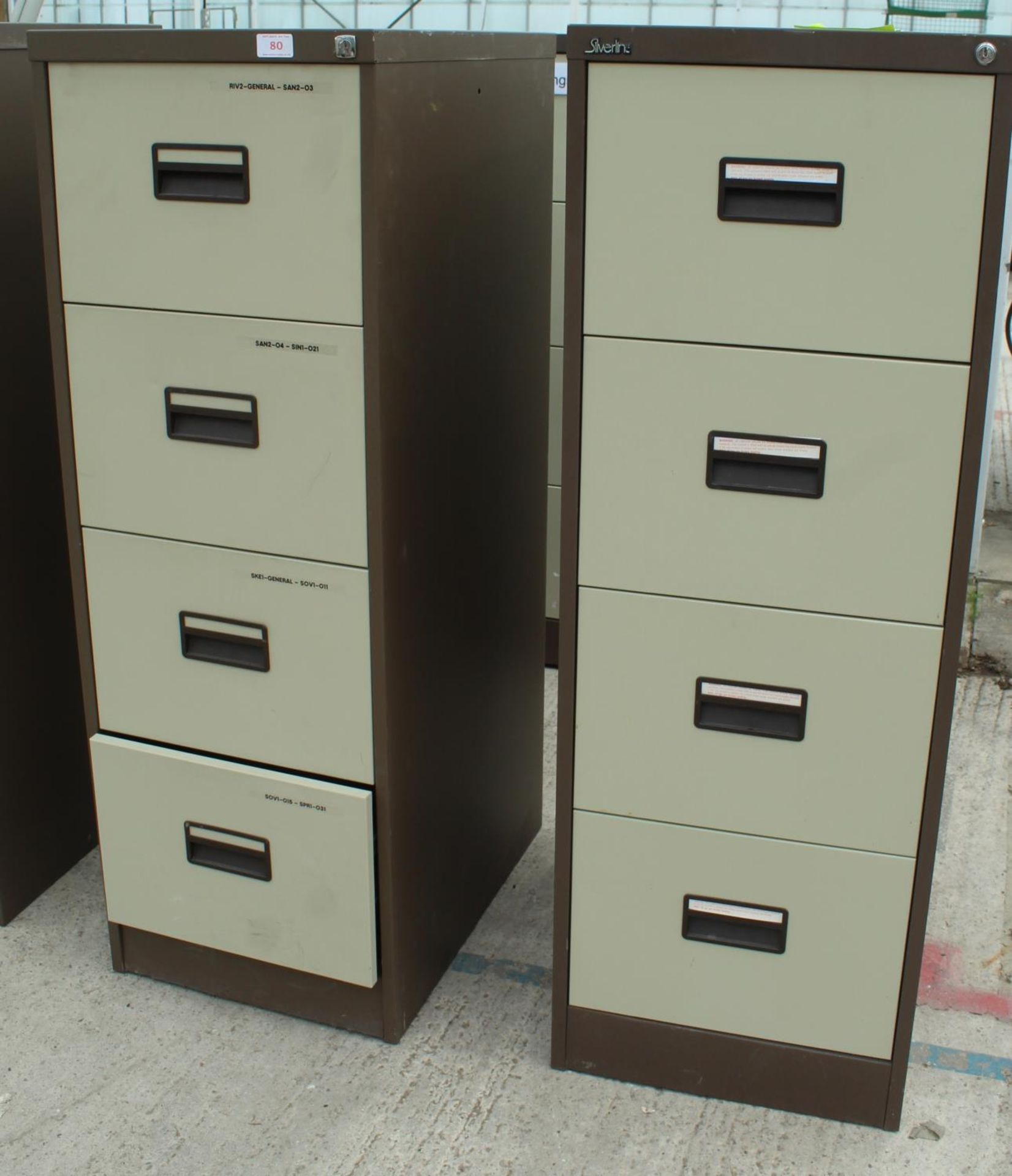 4 FILING CABINETS NO VAT