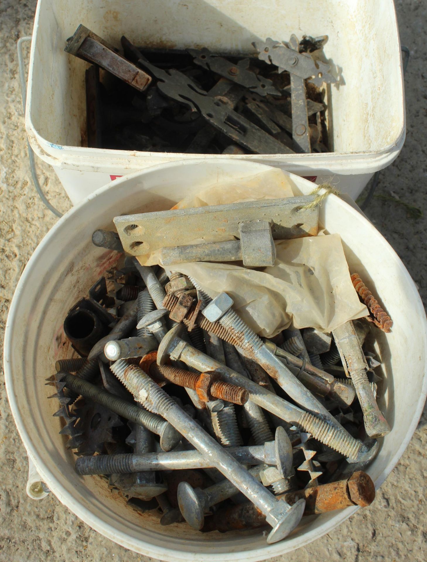 TWO BUCKETS OF BOLTS NO VAT