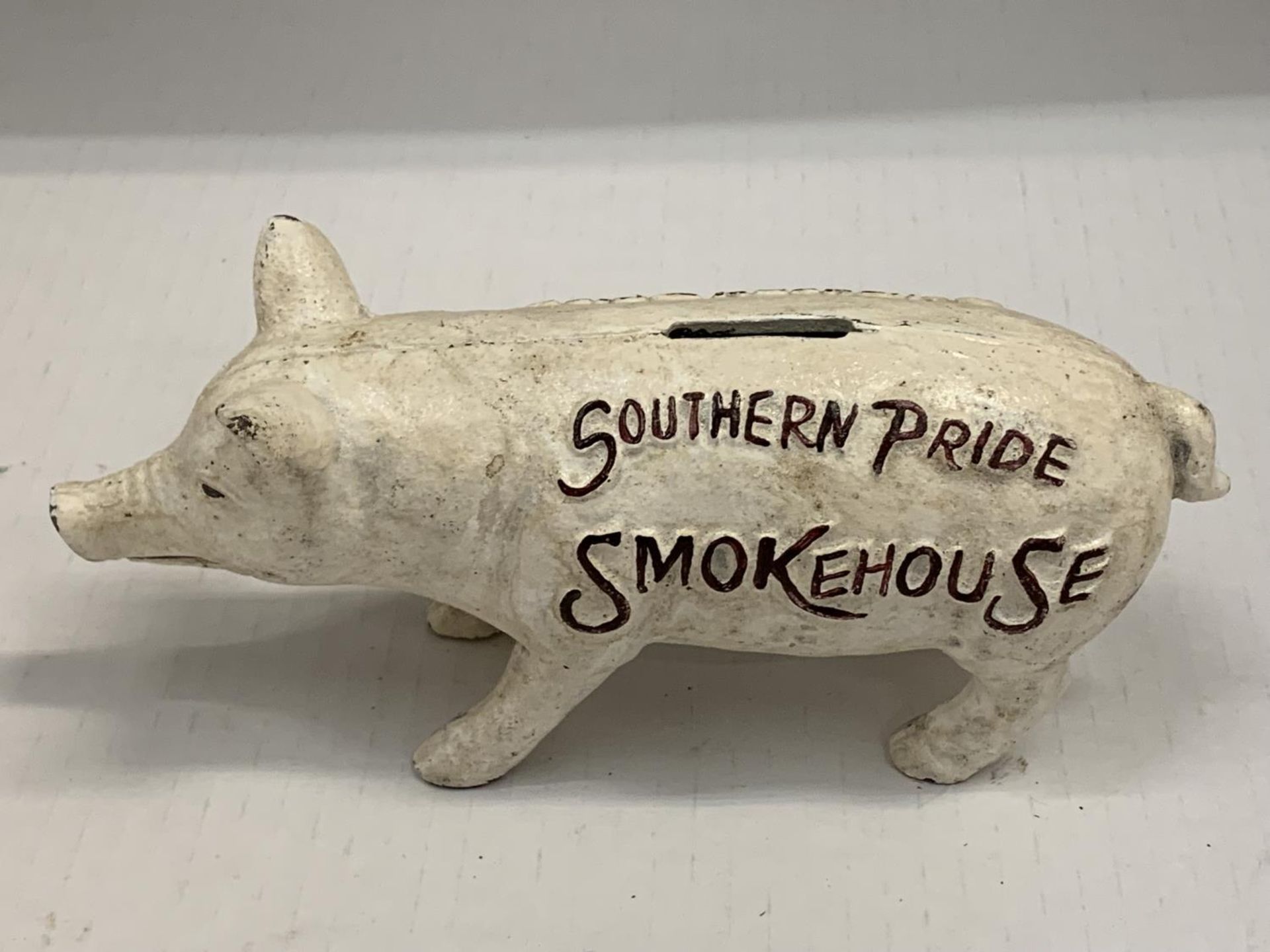 A VINTAGE STYLE CAST IRON BUTCHERS SHOP LIMERICK HAMS ADVERTISING PIGGY BANK - Image 2 of 3