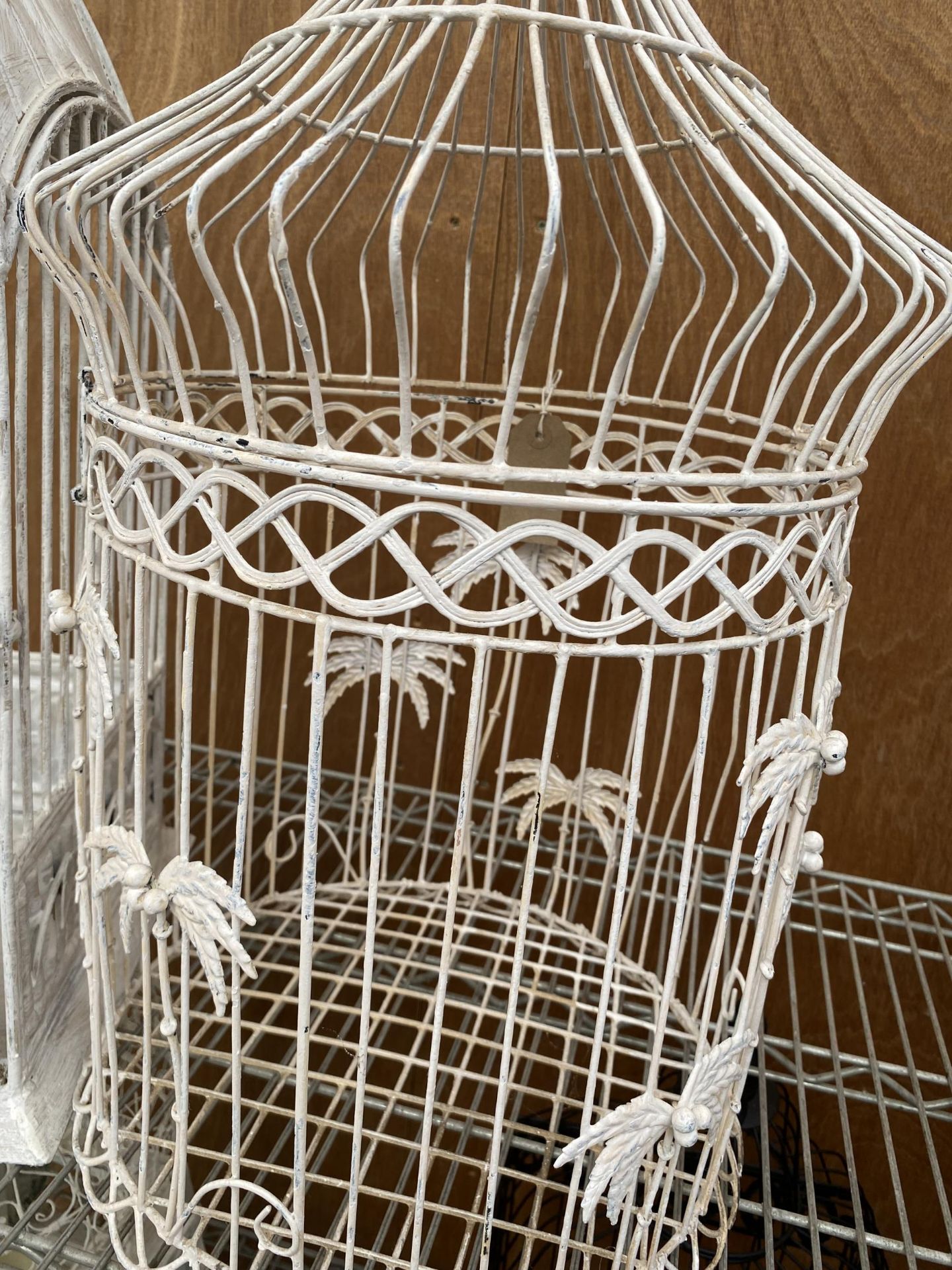 TWO DECORATIVE METAL BIRD CAGES - Image 3 of 5