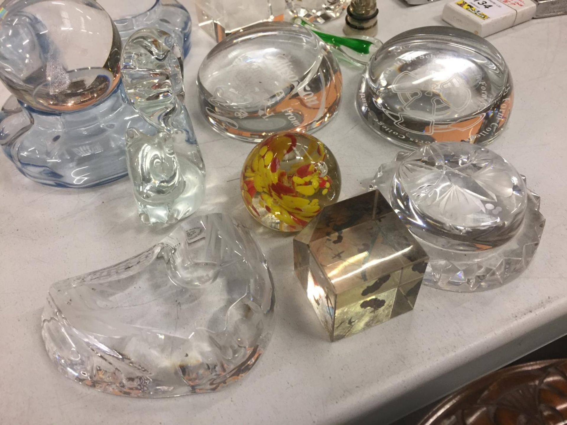 A COLLECTION OF GLASS PAPERWEIGHTS OF VARIOUS DESIGNS - Image 3 of 4