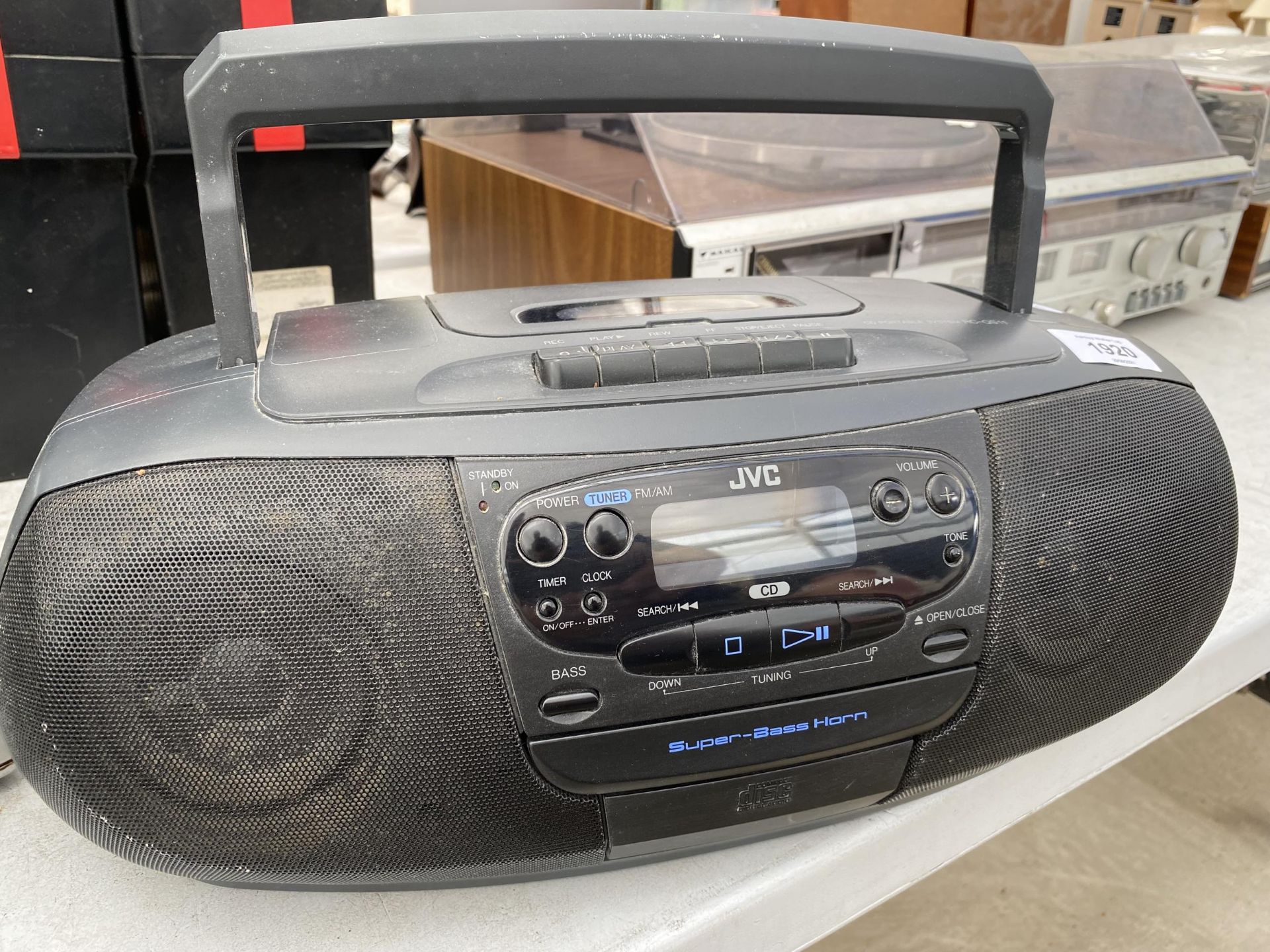 A SHARP GF-5454 FM STEREO SYSTEM AND A FURTHER JVC RADIO - Image 3 of 3