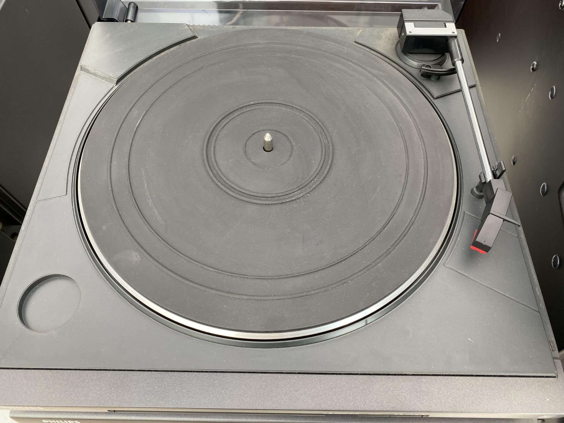 A PHILIPS STEREO SYSTEM WITH RECORD PLAYER, TAPEDECK AND TUNER ETC - Image 3 of 3