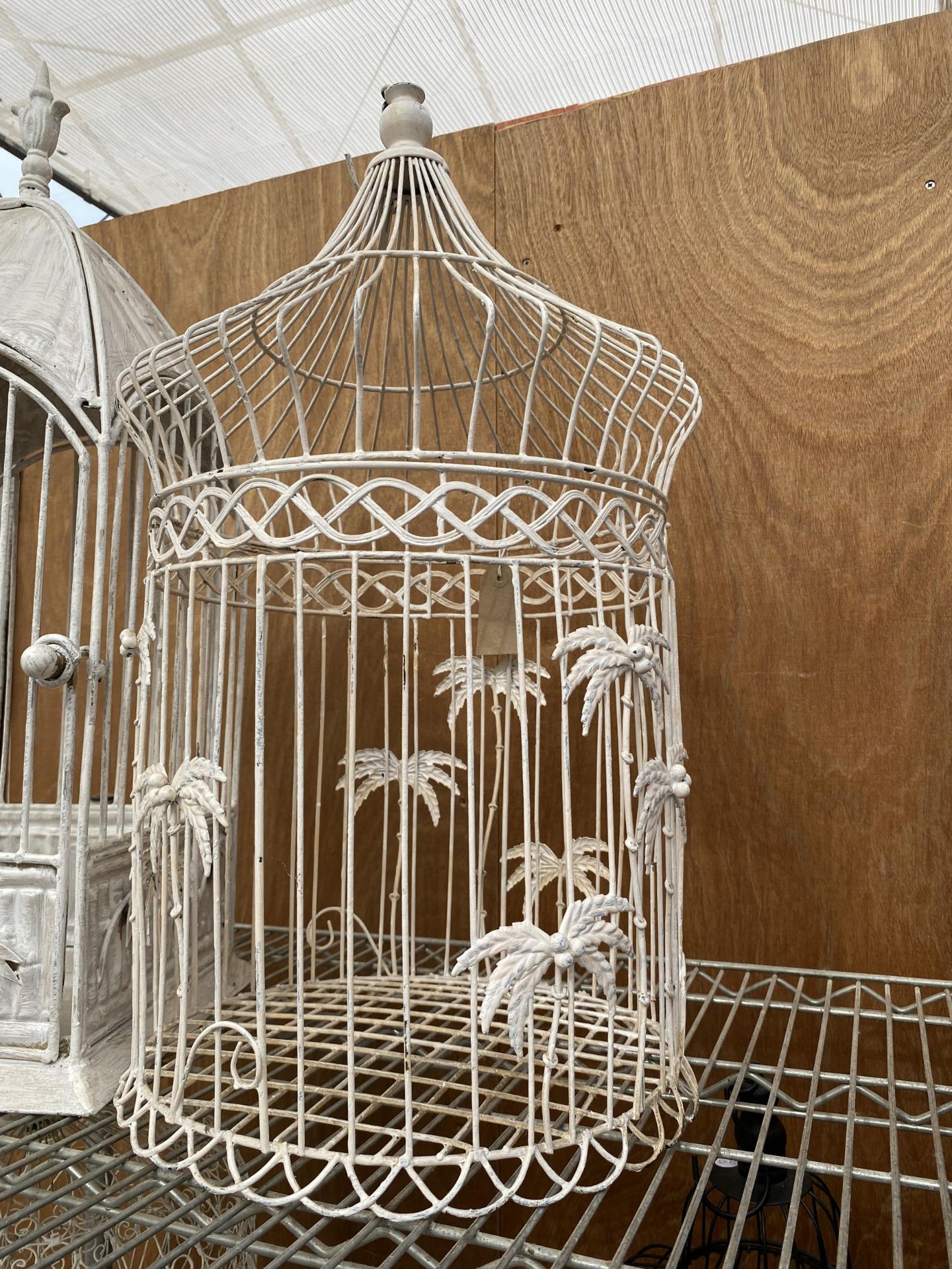 TWO DECORATIVE METAL BIRD CAGES - Image 2 of 5