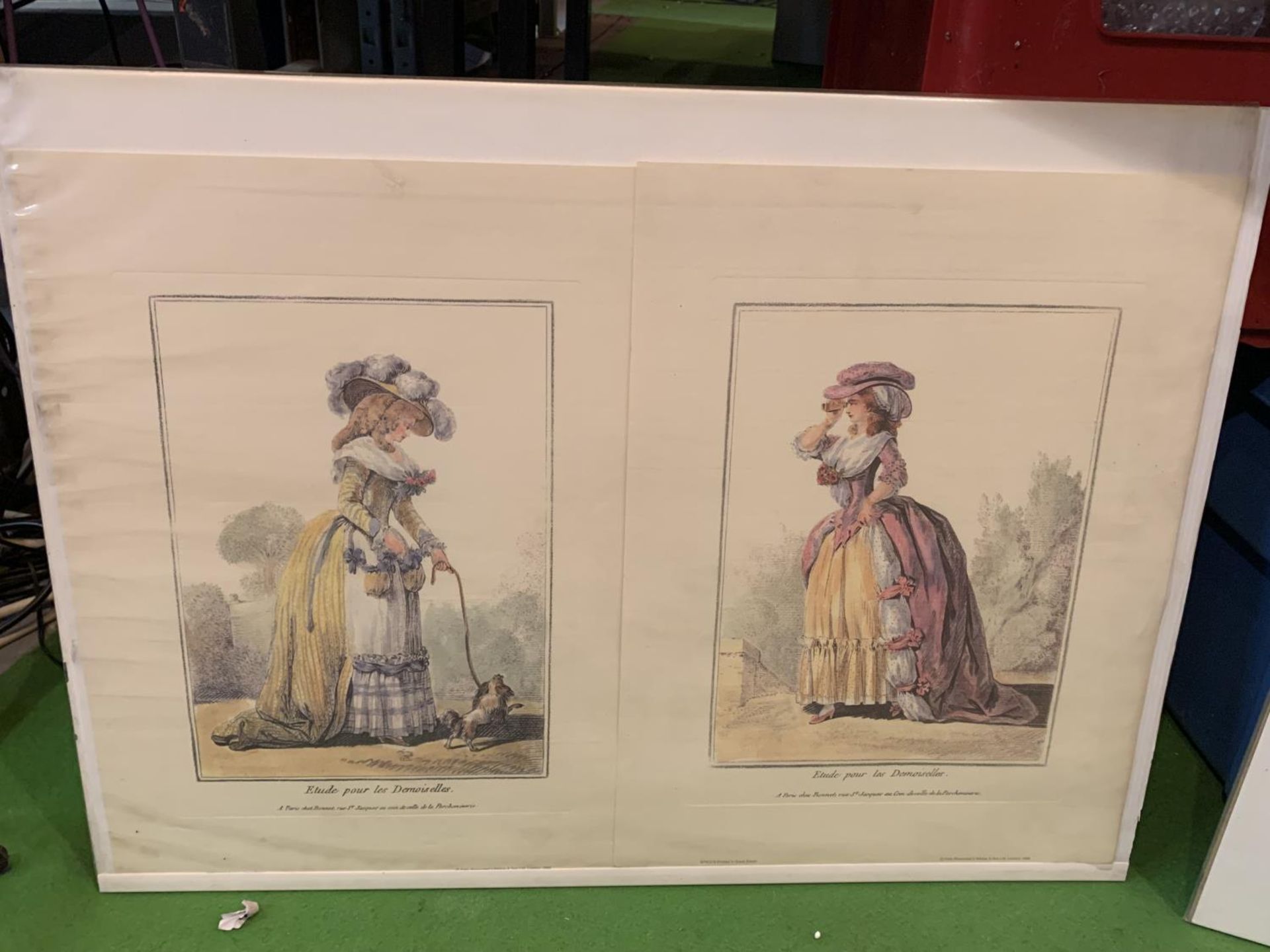 TWO PRINTS OF LADIES IN PERIOD DRESS