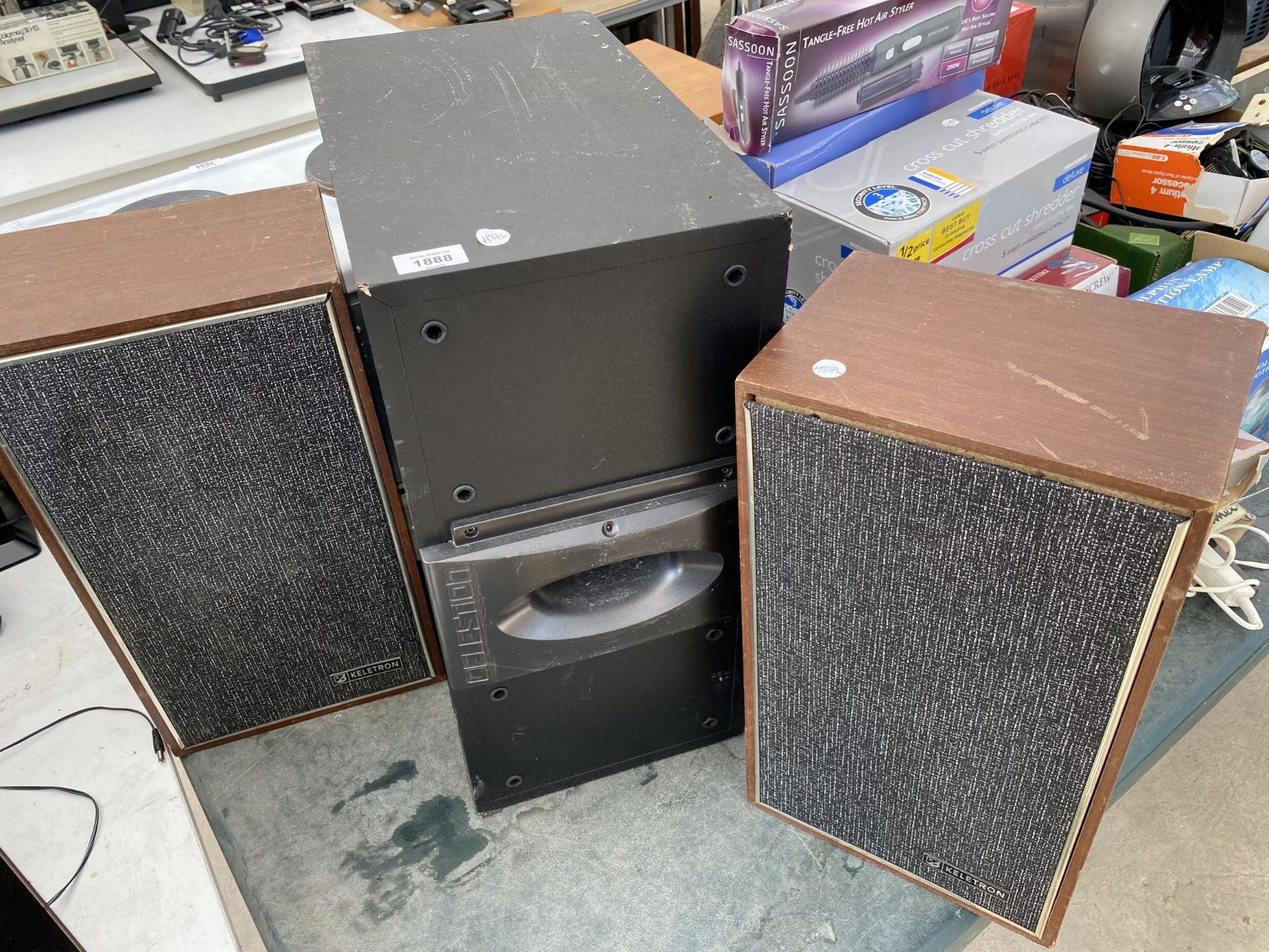 A CELESTION SUB WOOFER AND TWO WOODEN CASED SPEAKERS - Image 4 of 4