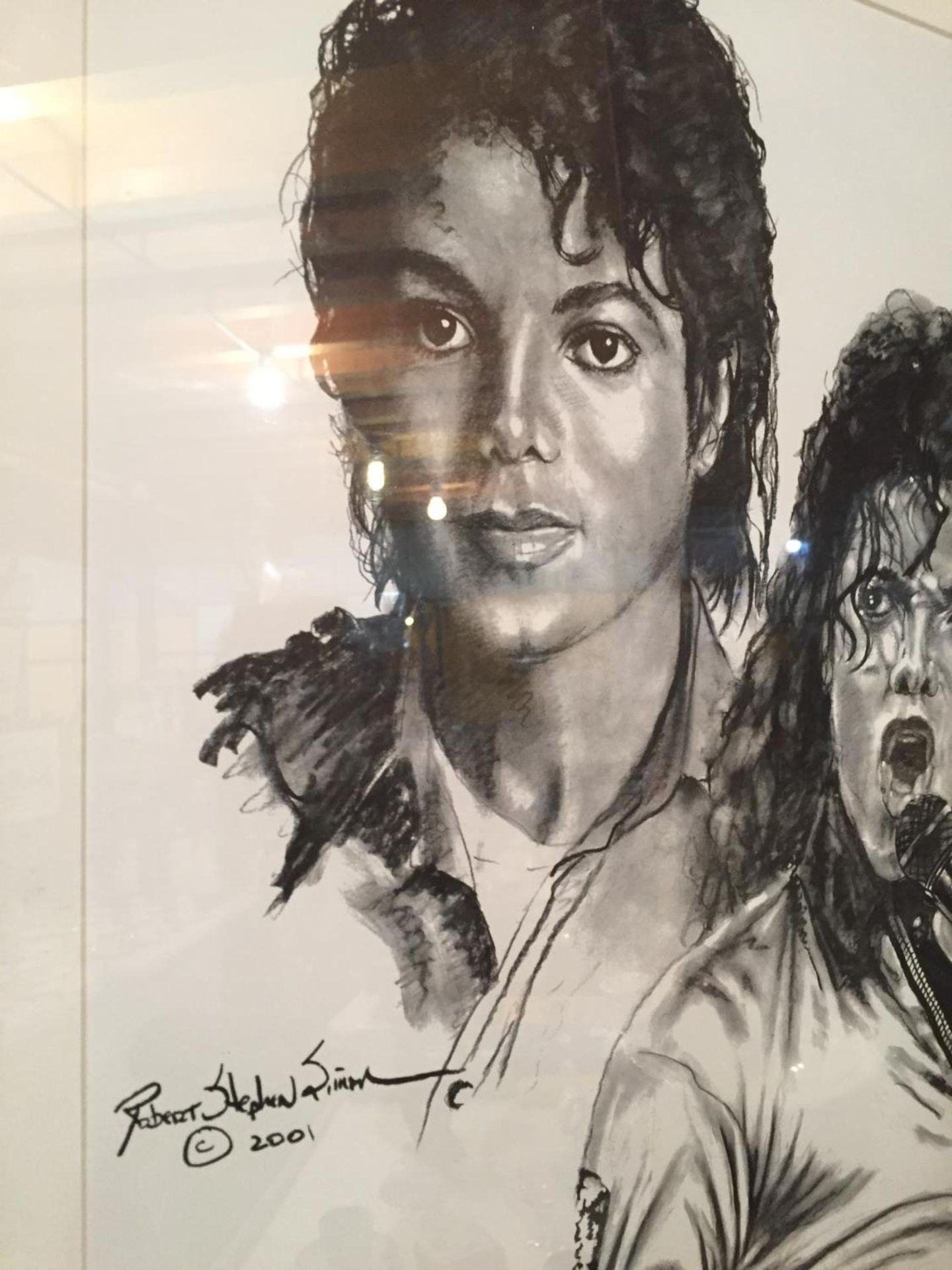 A FRAMED PRINT OF A PORTRAIT OF MICHAEL JACKSON - Image 2 of 2