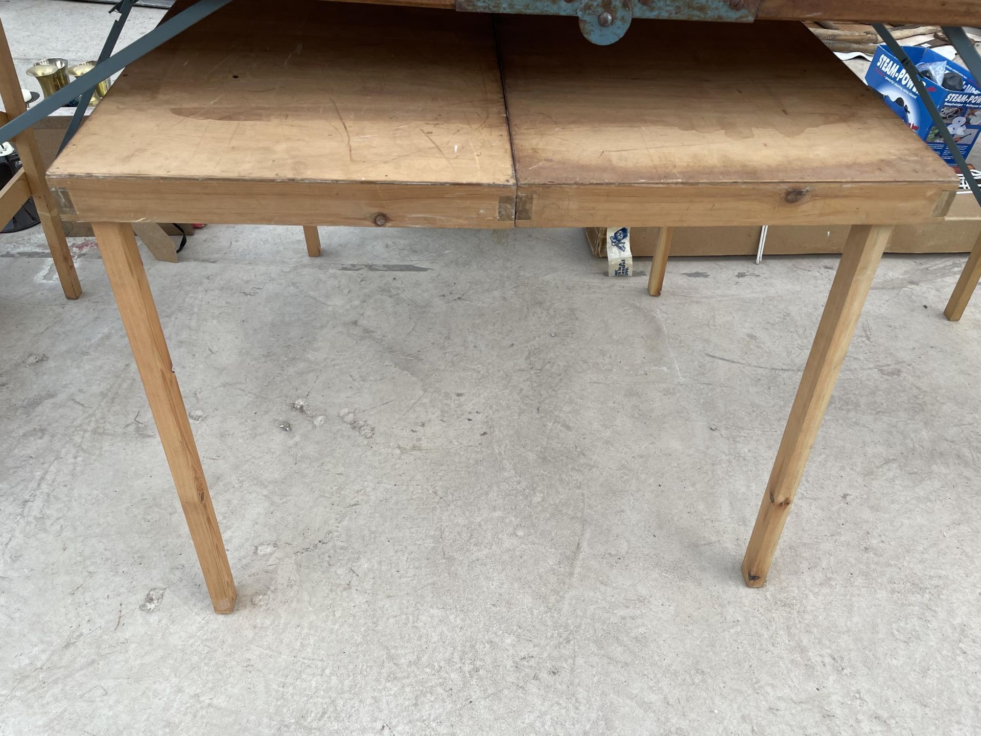 TWO FOLDING WOODEN PASTING TABLES - Image 2 of 2
