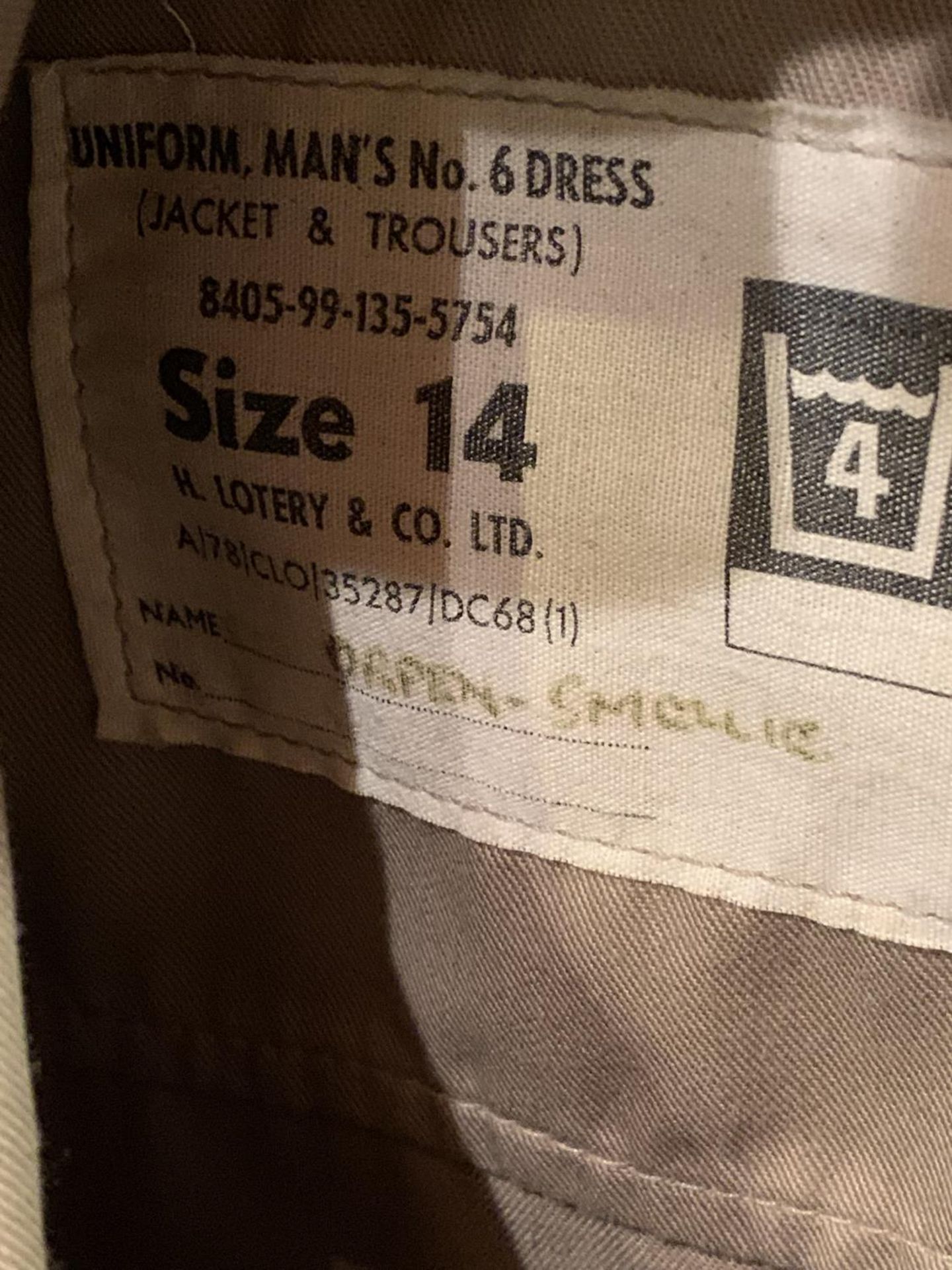 A BRITISH PARACHUTE REGIMENT TROPICAL UNIFORM WITH LABEL FOR ORPEN-SMELLIE, SIZE 14, COMPRISING - Image 2 of 3