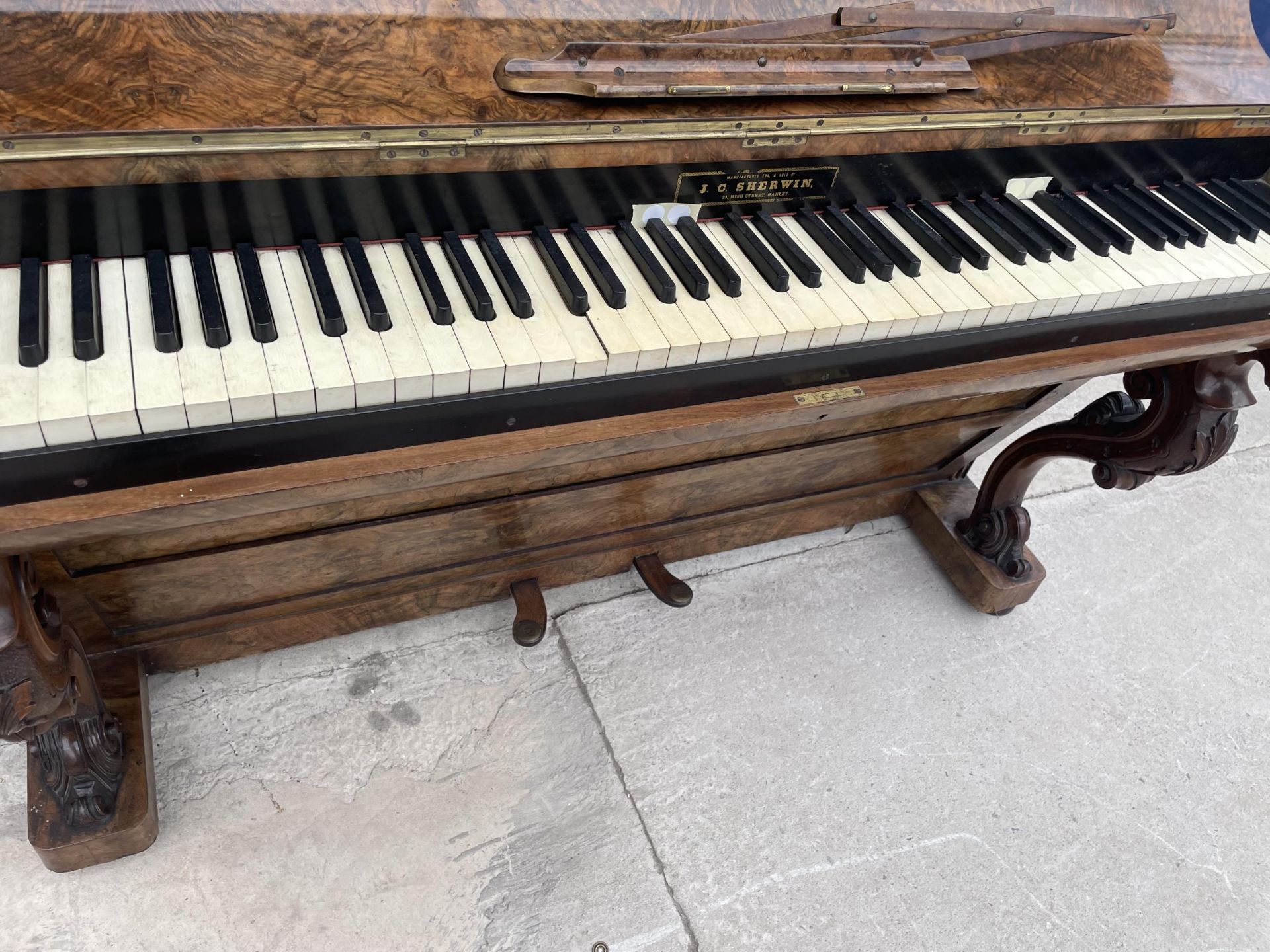 A VICTORIAN WALNUT CASED CHARLES MCVAY UPRIGHT PIANO (55) - Image 5 of 6