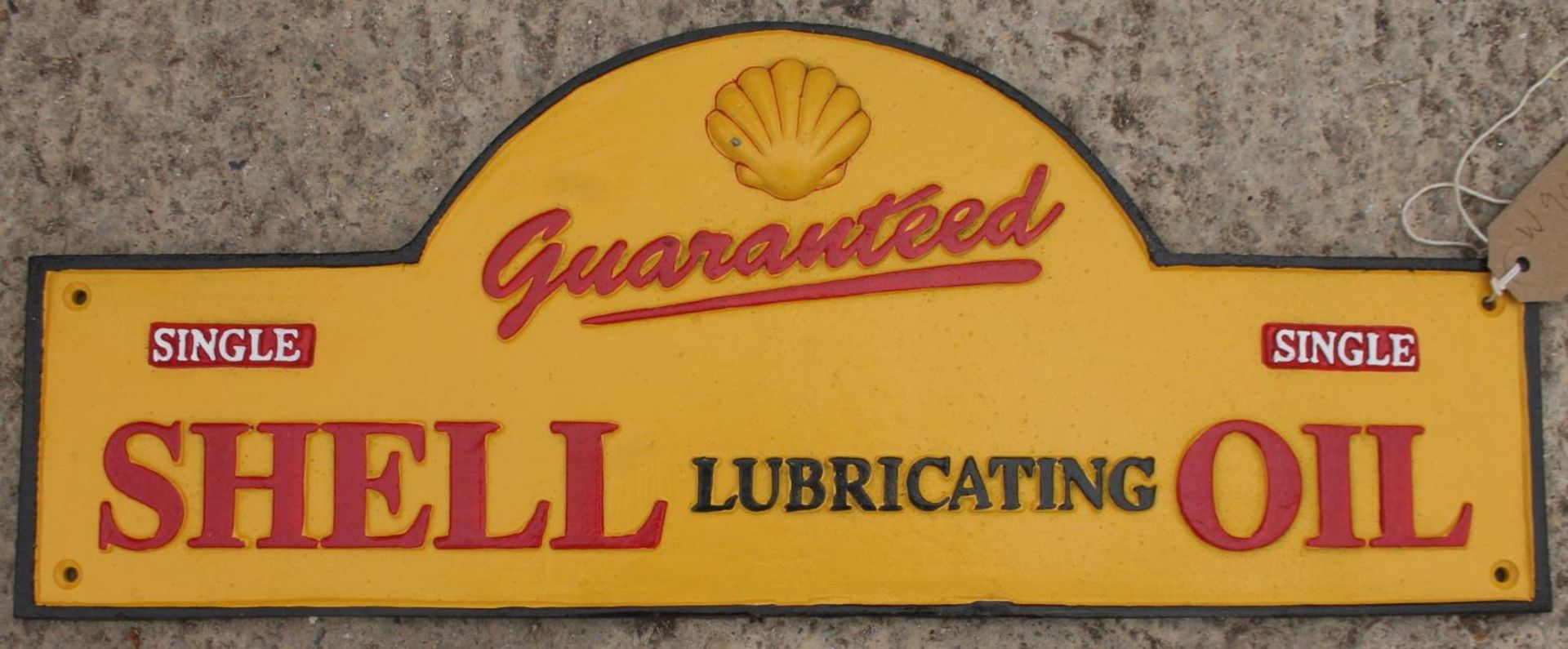 SHELL LUBRICATING OIL CAST IRON SIGN NO VAT