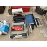 AN ASSORTMENT OF OFFICE ITEMS TO INCLUDE AN IBIMASTER 500 BINDING MACHINE, HOLE PUNCHES AND A