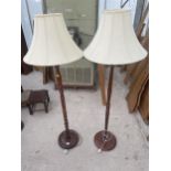 TWO MODERN STANDARD LAMPS, COMPLETE WITH SHADES