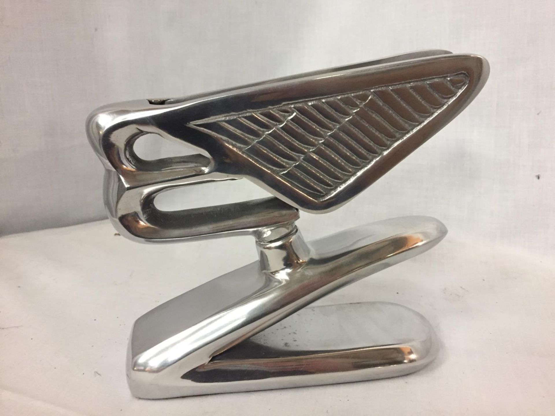 A CHROME BENTLEY B LOGO ON A STAND - Image 2 of 2