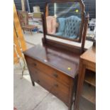 AN EDWARDIAN MAHOGANY DRESSING CHEST, 36" WIDE