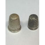 TWO HALLMARKED SILVER THIMBLES