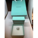 A FASHION RING SIZE N WITH BOX AND BAG. RING GROSS WEIGHT 7.23 GRAMS