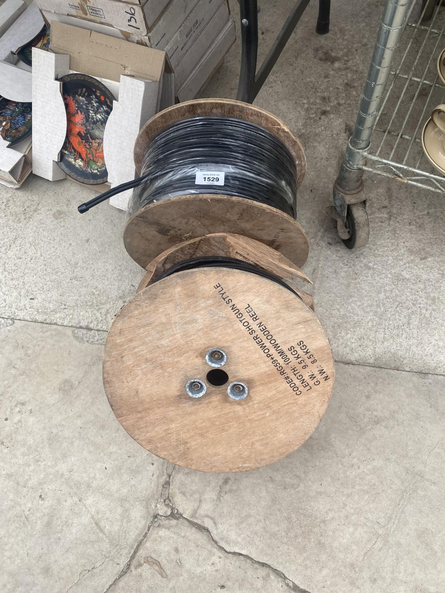 A NEW ROLL OF ELECTRICAL CABLE AND A FURTHER ROLL OF ELECTRICAL CABLE